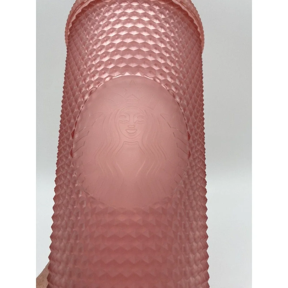 Starbucks 2022 Valentines Soft Touch Pink Lemonade Studded 24oz Cold Cup Tumbler